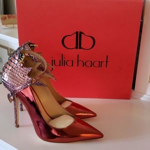 - La Perla Julia Haart red python pumps